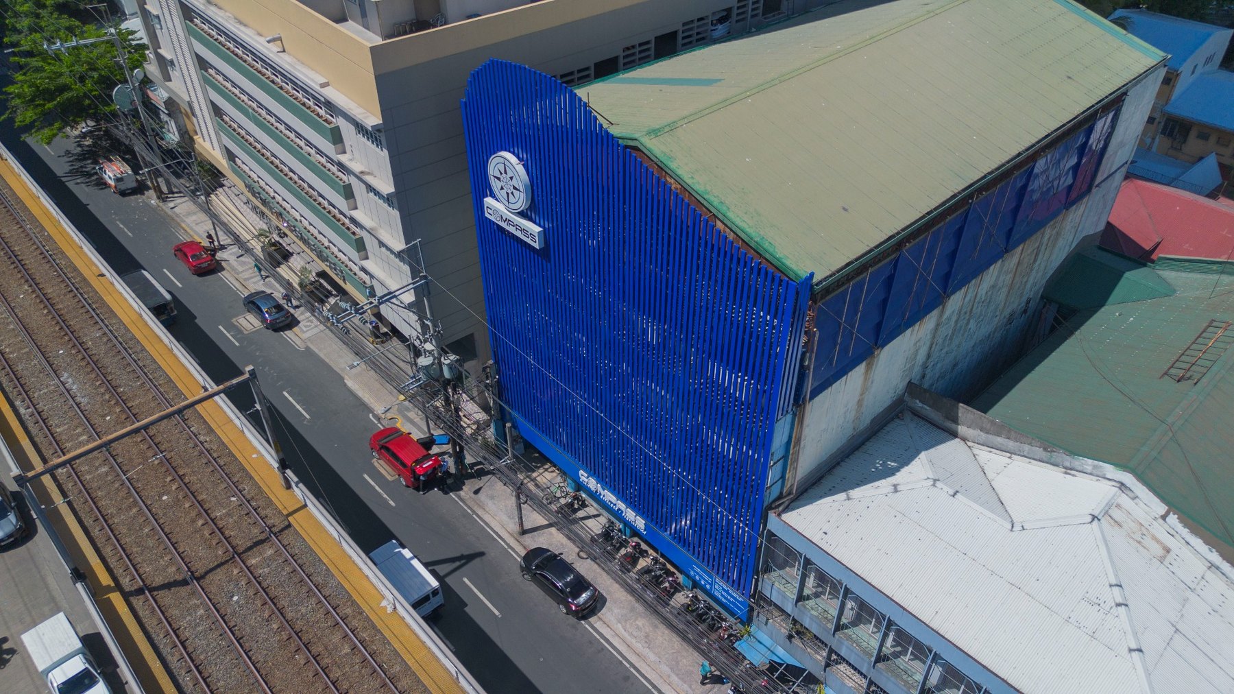 Colored aerial view of COMPASS Manila training facility